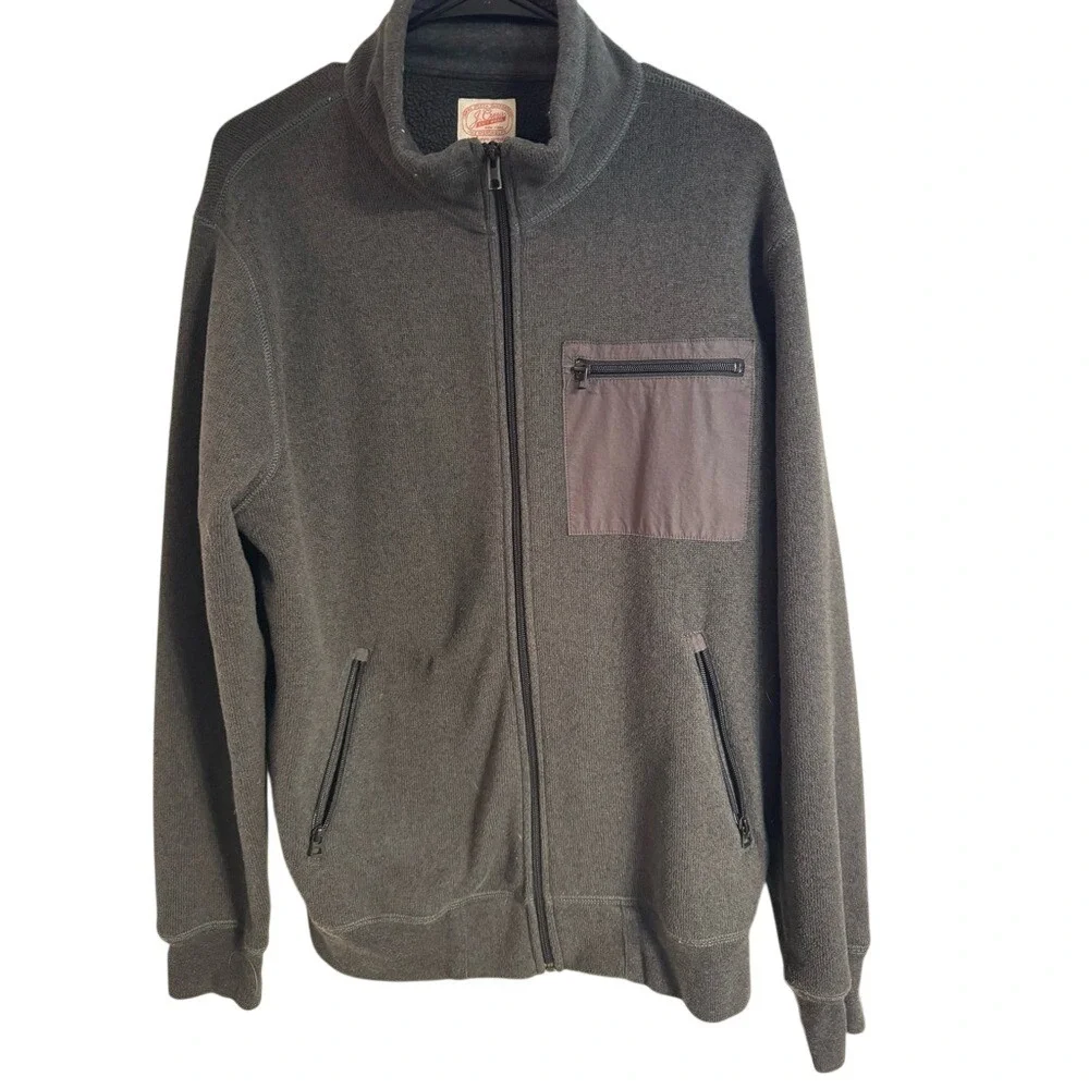 J. Crew Vintage‎ Jacket, Men's Knit Large Dark Gray